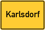 Place name sign Karlsdorf, Oberbayern