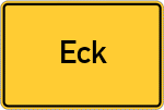 Place name sign Eck, Kreis Erding