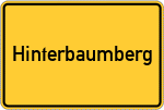 Place name sign Hinterbaumberg, Kreis Erding