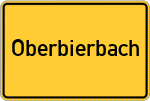 Place name sign Oberbierbach, Vils