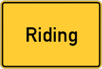 Place name sign Riding, Kreis Erding