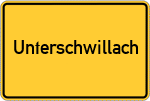 Place name sign Unterschwillach