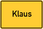 Place name sign Klaus, Gemeinde Jeßling