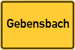 Place name sign Gebensbach, Vils