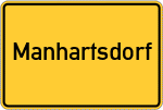 Place name sign Manhartsdorf
