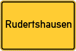 Place name sign Rudertshausen