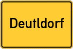 Place name sign Deutldorf