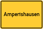 Place name sign Ampertshausen, Kreis Freising