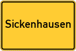 Place name sign Sickenhausen, Oberbayern