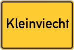 Place name sign Kleinviecht, Kreis Freising