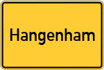 Place name sign Hangenham, Kreis Freising