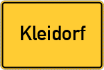 Place name sign Kleidorf, Kreis Freising