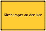 Place name sign Kirchamper an der Isar