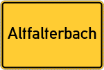 Place name sign Altfalterbach, Kreis Freising