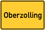 Place name sign Oberzolling