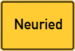 Place name sign Neuried, Kreis Fürstenfeldbruck