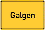 Place name sign Galgen, Kreis Fürstenfeldbruck