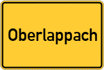 Place name sign Oberlappach, Oberbayern