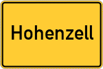 Place name sign Hohenzell, Kreis Fürstenfeldbruck