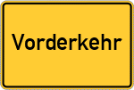 Place name sign Vorderkehr