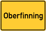 Place name sign Oberfinning, Oberbayern