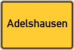 Place name sign Adelshausen, Kreis Landsberg a Lech