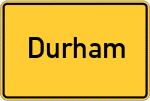 Place name sign Durham, Kreis Miesbach