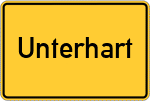 Place name sign Unterhart