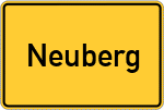 Place name sign Neuberg, Oberbayern