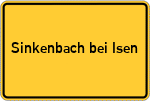 Place name sign Sinkenbach bei Isen