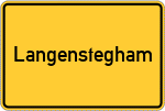 Place name sign Langenstegham