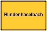 Place name sign Blindenhaselbach