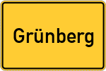 Place name sign Grünberg
