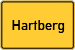 Place name sign Hartberg, Oberbayern