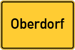 Place name sign Oberdorf, Oberbayern