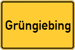 Place name sign Grüngiebing