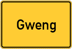 Place name sign Gweng