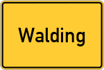 Place name sign Walding, Kreis Mühldorf am Inn