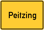 Place name sign Peitzing, Kreis Mühldorf am Inn