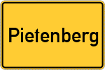 Place name sign Pietenberg, Kreis Mühldorf am Inn