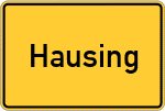 Place name sign Hausing, Oberbayern