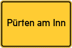 Place name sign Pürten am Inn