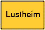 Place name sign Lustheim