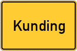 Place name sign Kunding