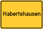 Place name sign Habertshausen