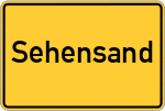 Place name sign Sehensand, Donau