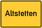 Place name sign Altstetten