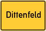 Place name sign Dittenfeld
