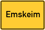Place name sign Emskeim