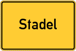 Place name sign Stadel, Kreis Schrobenhausen